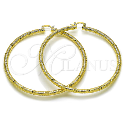 Gold Filled Hoop Earrings — Extra Large Hoop Hollow Design Matte 02. for wholesale, main product view