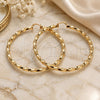 Oro Laminado Extra Large Hoop, Gold Filled Style Twist and Hollow Design, Polished, Golden Finish, 02.170.0042.80