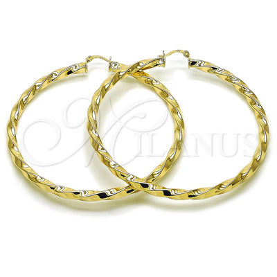 Gold Filled Hoop Earrings — Extra Large Hoop Twist and Hollow Design Polished for wholesale, main product view