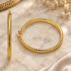 Oro Laminado Extra Large Hoop, Gold Filled Style Diamond Cutting Finish, Golden Finish, 02.170.0591.70