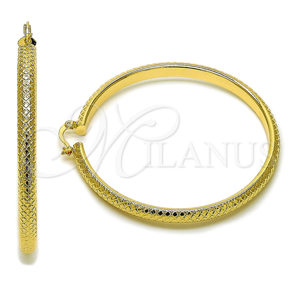 Gold Filled Hoop Earrings — Extra Large Hoop Diamond Cutting 02. — main product view — SKU 163257 | Oro Laminado aretes de aro — Extra Large Hoop Diamond Cutting 02. — SKU 163257