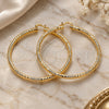 Oro Laminado Extra Large Hoop, Gold Filled Style Diamond Cutting Finish, Golden Finish, 02.170.0242.70