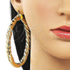 Oro Laminado Extra Large Hoop, Gold Filled Style and Hollow Polished, Golden Finish, 02.170.0475.1.80