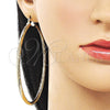 Oro Laminado Extra Large Hoop, Gold Filled Style and Hollow Polished, Golden Finish, 02.170.0354.80
