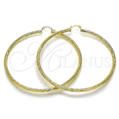 Gold Filled Hoop Earrings — Extra Large Hoop Twist and Hollow Design Polished for wholesale, main product view