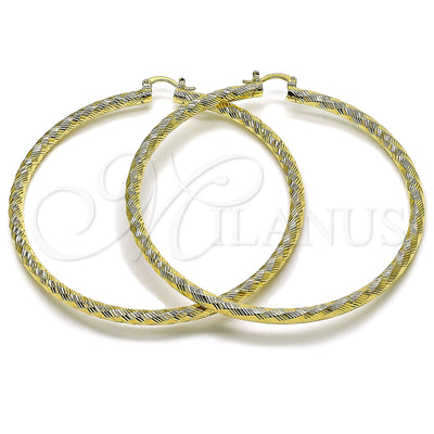 Gold Filled Hoop Earrings — Extra Large Hoop Hollow Design Diamond Cutting 02. for wholesale, main product view