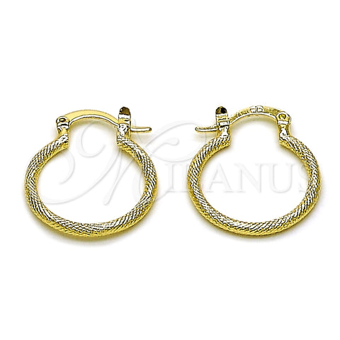 Oro Laminado Small Hoop, Gold Filled Style Matte Finish, Golden Finish, 02.170.0593.20