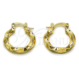 Gold Filled Hoop Earrings — Small Hoop Twist Design Polished 02. — main product view — SKU 163266 | Oro Laminado aretes de aro — aro pequeño Twist diseño pulido 02. — SKU 163266