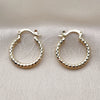 Oro Laminado Small Hoop, Gold Filled Style Diamond Cutting Finish, Golden Finish, 02.170.0544.20