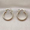 Oro Laminado Small Hoop, Gold Filled Style Diamond Cutting Finish, Golden Finish, 02.170.0544.20