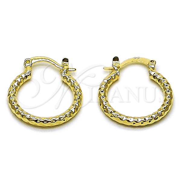 Gold Filled Hoop Earrings — Small Hoop Diamond Cutting 02. — main product view — SKU 163267 | Oro Laminado aretes de aro — aro pequeño Diamond Cutting 02. — SKU 163267