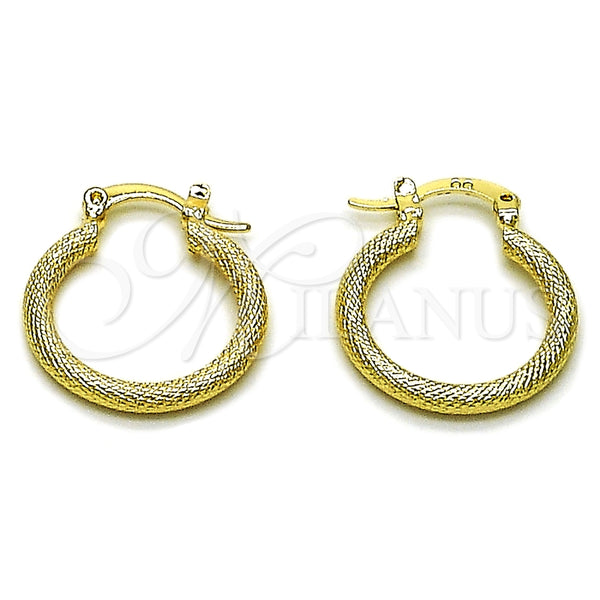 Oro Laminado Small Hoop, Gold Filled Style Matte Finish, Golden Finish, 02.170.0595.20