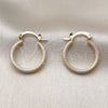 Oro Laminado Small Hoop, Gold Filled Style Matte Finish, Tricolor, 02.170.0595.1.20
