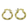 Oro Laminado Small Hoop, Gold Filled Style Diamond Cutting Finish, Golden Finish, 02.170.0543.20