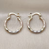 Oro Laminado Small Hoop, Gold Filled Style Diamond Cutting Finish, Tricolor, 02.170.0577.1.20
