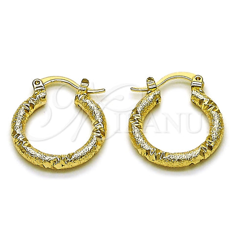 Oro Laminado Small Hoop, Gold Filled Style Matte Finish, Golden Finish, 02.170.0596.20