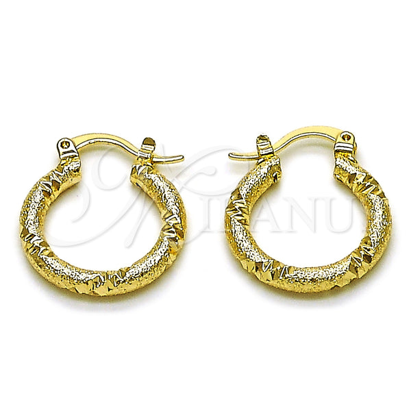Gold Filled Hoop Earrings — Small Hoop Matte 02. — main product view — SKU 163274 | Oro Laminado aretes de aro — aro pequeño Matte 02. — SKU 163274