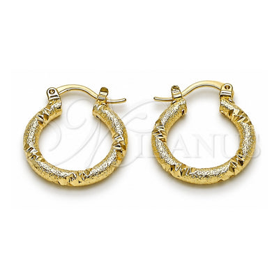 Oro Laminado Small Hoop, Gold Filled Style Matte Finish, Golden Finish, 02.170.0596.20