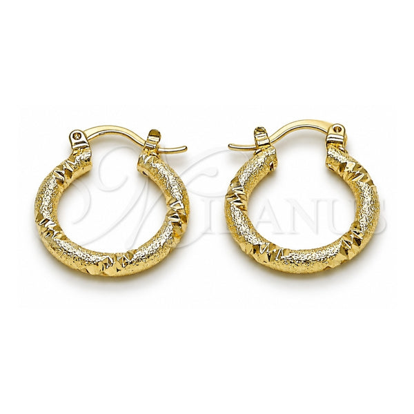 Oro Laminado Small Hoop, Gold Filled Style Matte Finish, Golden Finish, 02.170.0596.20