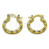 Oro Laminado Small Hoop, Gold Filled Style Diamond Cutting Finish, Golden Finish, 02.170.0597.20