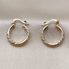 Oro Laminado Small Hoop, Gold Filled Style Diamond Cutting Finish, Golden Finish, 02.170.0598.20