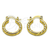 Oro Laminado Small Hoop, Gold Filled Style Diamond Cutting Finish, Golden Finish, 02.170.0598.20