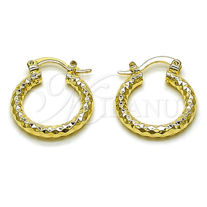 Gold Filled Hoop Earrings — Small Hoop Diamond Cutting 02. — main product view — SKU 163279 | Oro Laminado aretes de aro — aro pequeño Diamond Cutting 02. — SKU 163279