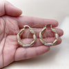 Oro Laminado Medium Hoop, Gold Filled Style Twist and Hollow Design, Polished, Tricolor, 02.170.0124.1.30