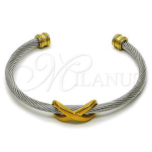 Stainless Steel Individual Bangle, Infinite Design, Polished, Two Tone, 07.138.0019.1 (04 MM Thickness, One size fits all)