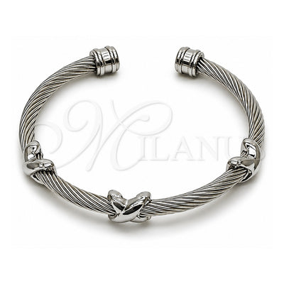 Stainless Steel Individual Bangle, Infinite Design, Polished, Steel Finish, 07.138.0020 (04 MM Thickness, One size fits all)