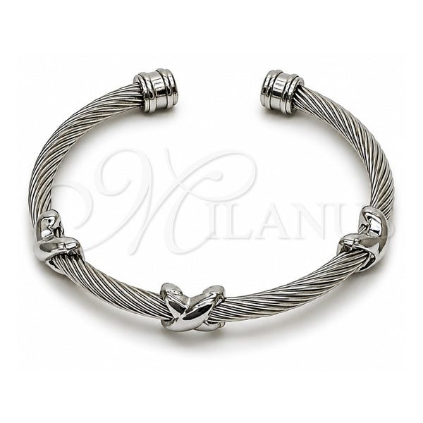 Stainless Steel Individual Bangle, Infinite Design, Polished, Steel Finish, 07.138.0020 (04 MM Thickness, One size fits all)