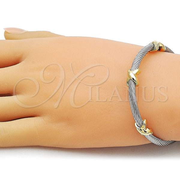 Stainless Steel Jewelry — Individual Bangle Infinite Design Polished Two Tone 07. — alternate product view — SKU 163287 | Acero Inoxidable joyería — Individual Bangle Infinite diseño pulido Two Tone 07. — SKU 163287