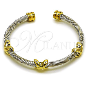 Stainless Steel Jewelry — Individual Bangle Infinite Design Polished Two Tone 07. — main product view — SKU 163287 | Acero Inoxidable joyería — Individual Bangle Infinite diseño pulido Two Tone 07. — SKU 163287