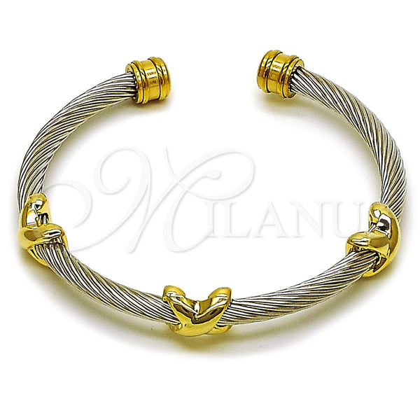 Stainless Steel Jewelry — Individual Bangle Infinite Design Polished Two Tone 07. — main product view — SKU 163287 | Acero Inoxidable joyería — Individual Bangle Infinite diseño pulido Two Tone 07. — SKU 163287