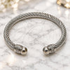 Stainless Steel Individual Bangle, Twist Design, Polished, Steel Finish, 07.138.0014.1 (07 MM Thickness, One size fits all)