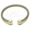 Stainless Steel Individual Bangle, and Ball with Ivory Pearl, Polished, Steel Finish, 07.138.0022