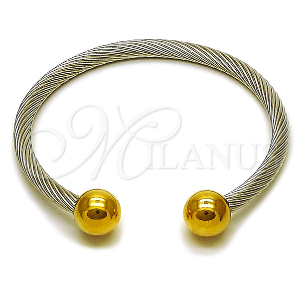 Stainless Steel Jewelry — Individual Bangle Twist and Ball Design Polished Two — main product view — SKU 163292 | Acero Inoxidable joyería — Individual Bangle Twist and Ball diseño pulido Two — SKU 163292
