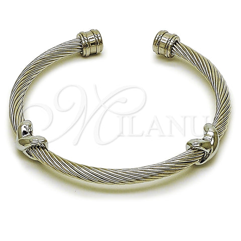 Stainless Steel Individual Bangle, Infinite and Twist Design, Polished, Steel Finish, 07.138.0026