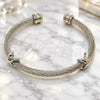Stainless Steel Individual Bangle, Infinite and Twist Design, Polished, Steel Finish, 07.138.0026 (04 MM Thickness, One size fits all)