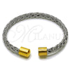 Stainless Steel Individual Bangle, Twist Design, Polished, Two Tone, 07.138.0027.1 (Thickness, One size fits all)
