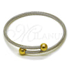 Stainless Steel Individual Bangle, and Ball Polished, Two Tone, 07.138.0028.1