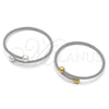 Stainless Steel Individual Bangle, Twist and Ball Design, Polished, Two Tone, 07.138.0028.1 (03 MM Thickness, One size fits all)