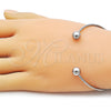 Stainless Steel Individual Bangle, Ball Design, Polished, Steel Finish, 07.138.0031