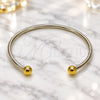 Stainless Steel Individual Bangle, Ball Design, Polished, Two Tone, 07.138.0032 (03 MM Thickness, One size fits all)