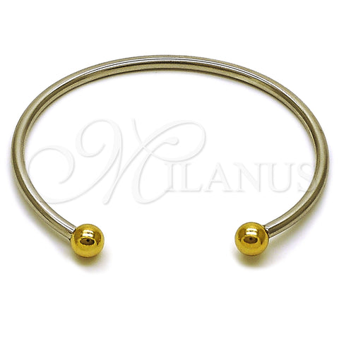 Stainless Steel Individual Bangle, Ball Design, Polished, Two Tone, 07.138.0032 (03 MM Thickness, One size fits all)