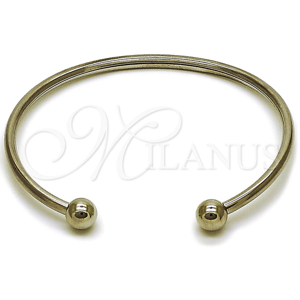 Stainless Steel Individual Bangle, Ball and Hollow Design, Polished, Steel Finish, 07.138.0033