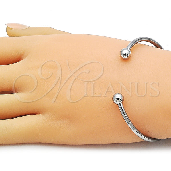 Stainless Steel Jewelry — Individual Bangle Ball and Hollow Design Polished 07. — alternate product view — SKU 163312 | Acero Inoxidable joyería — Individual Bangle Ball and Hollow diseño pulido 07. — SKU 163312