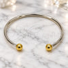 Stainless Steel Individual Bangle, Hollow and Ball Design, Polished, Two Tone, 07.138.0033.1 (03 MM Thickness, One size fits all)