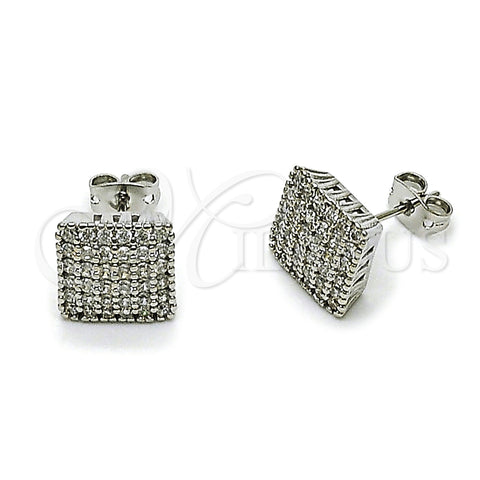 Rhodium Plated Stud Earring, with White Cubic Zirconia, Polished, Rhodium Finish, 02.342.0121.1
