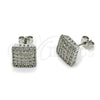 Rhodium Plated Stud Earring, with White Cubic Zirconia, Polished, Rhodium Finish, 02.342.0121.1